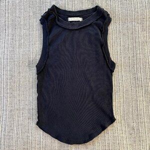 Free People Kate Tee Tank Top in Black size M